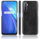 For Oppo Realme 6 Shockproof Litchi Texture PC + PU Case(Black) - 1