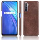 For Oppo Realme 6 Shockproof Litchi Texture PC + PU Case(Brown) - 1
