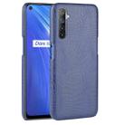 For Oppo Realme 6 Shockproof Crocodile Texture PC + PU Case(Blue) - 1