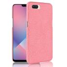 For Oppo A12e Shockproof Crocodile Texture PC + PU Case(Pink) - 1