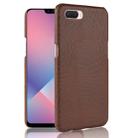 For Oppo A12e Shockproof Crocodile Texture PC + PU Case(Brown) - 1