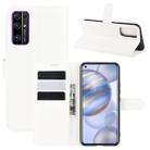 For Huawei Honor 30 Litchi Texture Horizontal Flip Protective Case with Holder & Card Slots & Wallet(White) - 1