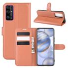 For Huawei Honor 30 Litchi Texture Horizontal Flip Protective Case with Holder & Card Slots & Wallet(Brown) - 1