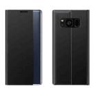 For Samsung Galaxy S10 Plus Plain Texture Cloth Attraction Flip Holder Leather Phone Case(Black) - 1