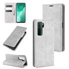 For Huawei Nova 7 SE Retro-skin Business Magnetic Suction Leather Case with Holder & Card Slots & Wallet(Grey) - 1