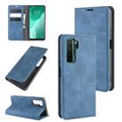 For Huawei Nova 7 SE Retro-skin Business Magnetic Suction Leather Case with Holder & Card Slots & Wallet(Dark Blue) - 1