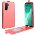 For Huawei Nova 7 SE  R64 Texture Single Vertical Flip Leather Protective Case with Card Slots & Photo Frame(Red) - 1