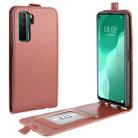 For Huawei Nova 7 SE  R64 Texture Single Vertical Flip Leather Protective Case with Card Slots & Photo Frame(Brown) - 1