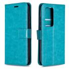 For Huawei P40 Pro Crazy Horse Texture Horizontal Flip Leather Case with Holder & Card Slots & Wallet & Photo Frame(Blue) - 1