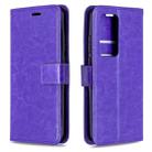 For Huawei P40 Pro Crazy Horse Texture Horizontal Flip Leather Case with Holder & Card Slots & Wallet & Photo Frame(Purple) - 1