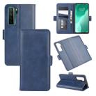 For Huawei Nova 7 SE Dual-side Magnetic Buckle Horizontal Flip Leather Case with Holder & Card Slots & Wallet(Dark Blue) - 1