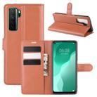 For Huawei Nova 7 SE Litchi Texture Horizontal Flip Protective Case with Holder & Card Slots & Wallet(Brown) - 1