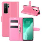 For Huawei Nova 7 SE Litchi Texture Horizontal Flip Protective Case with Holder & Card Slots & Wallet(Rose red) - 1