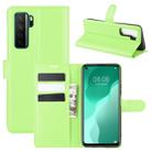 For Huawei Nova 7 SE Litchi Texture Horizontal Flip Protective Case with Holder & Card Slots & Wallet(Green) - 1