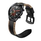 22mm For Huawei Watch GT2e GT2 46mm Leather Watch Band(Black) - 1