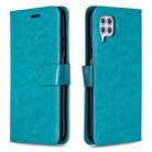 For Huawei P40 Lite Crazy Horse Texture Horizontal Flip Leather Case with Holder & Card Slots & Wallet & Photo Frame(Blue) - 1