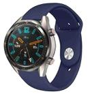 22mm For Huawei Watch GT2e GT2 46mm Monochrome Silicone Reverse Buckle Strap(Midnight blue) - 1