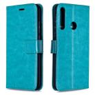 For Huawei P40 Lite E Crazy Horse Texture Horizontal Flip Leather Case with Holder & Card Slots & Wallet & Photo Frame(Blue) - 1