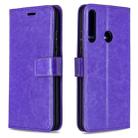 For Huawei P40 Lite E Crazy Horse Texture Horizontal Flip Leather Case with Holder & Card Slots & Wallet & Photo Frame(Purple) - 1