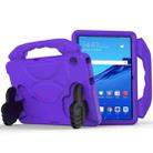 For Huawei MediaPad T5 10.1 inch EVA Children Falling Proof Flat Protective Shell With Thumb Bracket(Purple) - 1