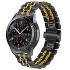 22mm For Huawei Watch GT2e GT2 46mm Seven Stainless Steel Watch Band(Black gold) - 1