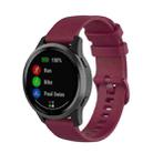 For Garmin Vivoactive 4 22mm Silicone Watch Band(Wine Red) - 1