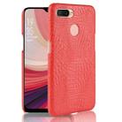 For Oppo A12 Shockproof Crocodile Texture PC + PU Case(Red) - 1