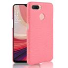 For Oppo A12 Shockproof Crocodile Texture PC + PU Case(Pink) - 1