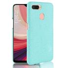 For Oppo A12 Shockproof Crocodile Texture PC + PU Case(Light green) - 1
