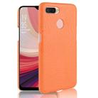 For Oppo A12 Shockproof Crocodile Texture PC + PU Case(Orange) - 1