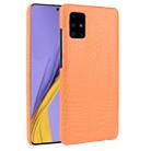 For Galaxy A71 5G Shockproof Crocodile Texture PC + PU Case(Orange) - 1