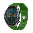 22mm For Huawei Watch GT2e / GT2 46mm Reverse Buckle Wave Silicone Watch Band(Green) - 1