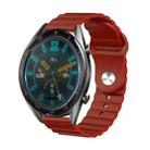 22mm For Huawei Watch GT2e / GT2 46mm Reverse Buckle Wave Silicone Watch Band(Wine Red) - 1