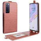 For Huawei Nova 7 Pro 5G R64 Texture Single Vertical Flip Leather Protective Case with Card Slots & Photo Frame(Brown) - 1