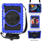 For iPad 10.2 360 Degree Rotating Case with Pencil Holder, Kickstand Shockproof Heavy Duty with Shoulder Strap,Hand Strap(Blue) - 1