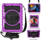 For iPad 10.2 360 Degree Rotating Case with Pencil Holder, Kickstand Shockproof Heavy Duty with Shoulder Strap,Hand Strap(Purple) - 1