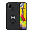 For Galaxy M31 360 Rotary Multifunctional Stent PC+TPU Case with Magnetic Invisible Holder(Black) - 1