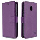 For Nokia 2.2 Litchi Texture Horizontal Flip Leather Case with Holder & Card Slots & Wallet & Photo Frame(Purple) - 1