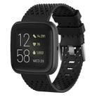 For Fitbit Versa / Versa 2 / Versa Lite 20mm Breathable Silicone Watch Band (Black) - 1