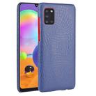 For Galaxy A31 Shockproof Crocodile Texture PC + PU Case(Blue) - 1