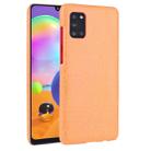 For Galaxy A31 Shockproof Crocodile Texture PC + PU Case(Orange) - 1
