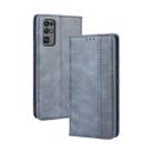For Huawe Honor 30  Magnetic Buckle Retro Crazy Horse Texture Horizontal Flip Leather Case  , with Holder & Card Slots & Photo Frame(Blue) - 1