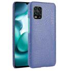 For Xiaomi Mi 10 Lite Shockproof Crocodile Texture PC + PU Case(Blue) - 1