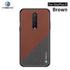 For Oneplus 8 PINWUYO Rong Series  Shockproof PC + TPU+ Chemical Fiber Cloth Protective Cover(Brown) - 1