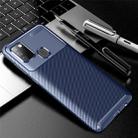 For Galaxy A21s Carbon Fiber Texture Shockproof TPU Case(Blue) - 1