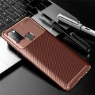 For Galaxy A21s Carbon Fiber Texture Shockproof TPU Case(Brown) - 1