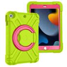 For iPad 10.2 PC + Silicone Shockproof Combination Case with 360 Degree Rotating Holder & Handle(Grass Green+Rose Red) - 1