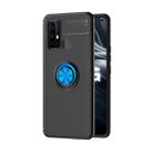 For VIVO Y50 Metal Ring Holder 360 Degree Rotating TPU Case(Black+Blue) - 1