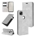 For Google Pixel 4a Retro-skin Business Magnetic Suction Leather Case with Holder & Card Slots & Wallet(Grey) - 1