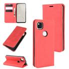 For Google Pixel 4a Retro-skin Business Magnetic Suction Leather Case with Holder & Card Slots & Wallet(Red) - 1